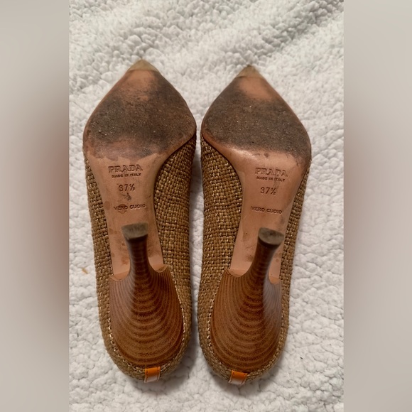 Prada Shoe Textile Green Crocodile Toe Cap Patent Leather Trim - Picture 12 of 16